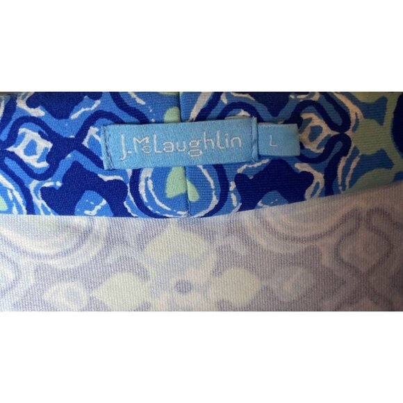 J.McLaughlin Dress Sheath Catalina Cloth Blue Green Size Large L - Picture 2 of 4